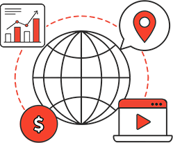 Global distribution illustration